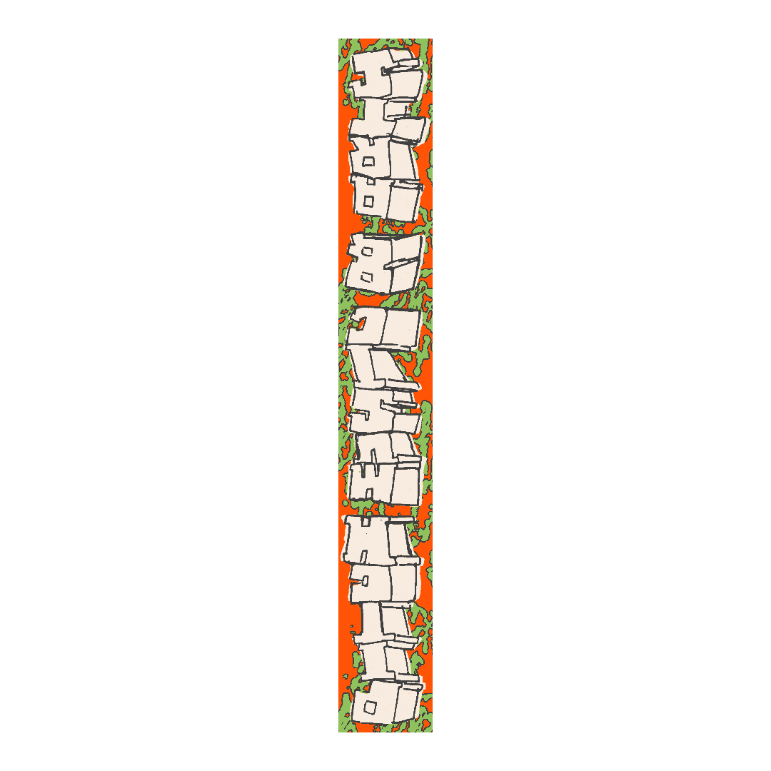 PMA25 | Scarf - Orange/Green